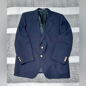 David Taylor Navy Blue Gold Button Blazer Jacket